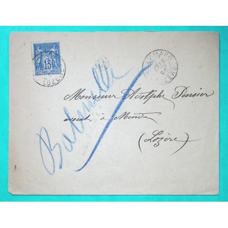 N°90 SAGE CAD TYPE A BLAYMARD LOZERE POUR MENDE 1896