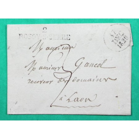 MARQUE 2 ROSOY SUR SERRE AISNE POUR LAON 43x10 1829