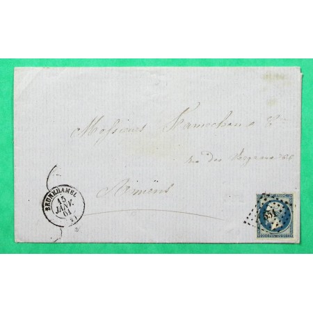 N°14B PC 551 BRUNEHAMEL AISNE POUR AMIENS SOMME 1861