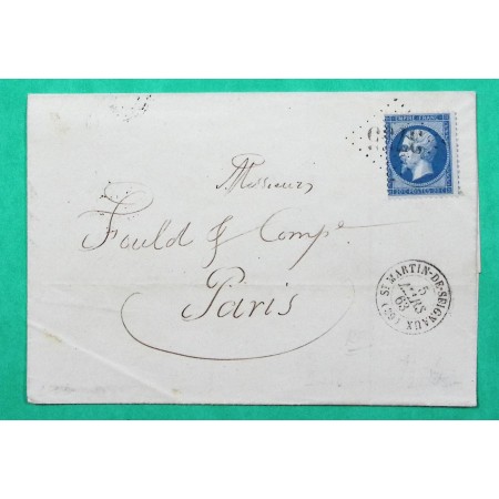 N°22 GC 3755 ST MARTIN DE SEIGNAUX LANDES POUR PARIS 1863