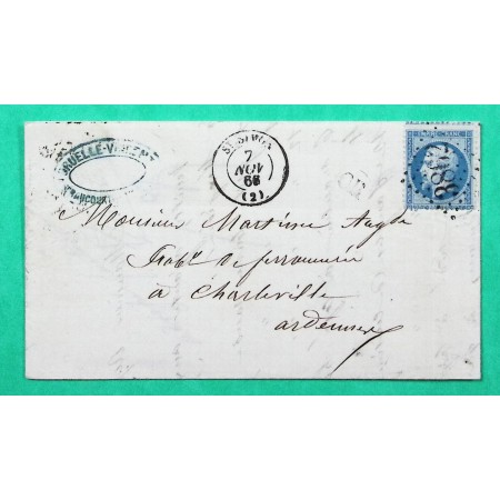 N°22 GC 3862 ST SIMON AISNE OR ORIGINE RURALE SERAUCOURT LE GRAND POUR CHARLEVILLE ARDENNES 1866