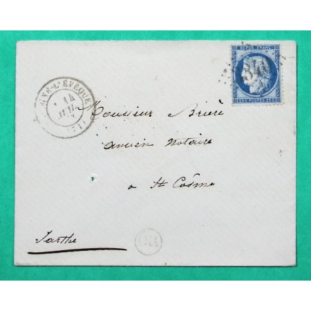 N°60A GC 3340 SAVIGNE L'EVEQUE SARTHE POUR ST COSME 1873