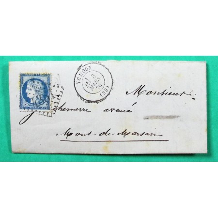 N°60C GC 4351 YCHOUX LANDES POUR MONT DE MARSAN 1876