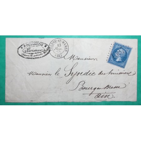 N°22 GC 1587 FRESNE ST MAMES HAUTE SAONE POUR BOURG EN BRESSE AIN LETTRE COVER FRANCE