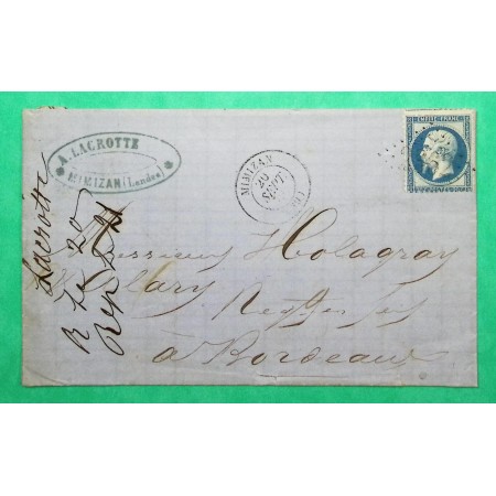 N°22 GC 2362 MIMIZAN LANDES POUR BORDEAUX GIRONDE 1865