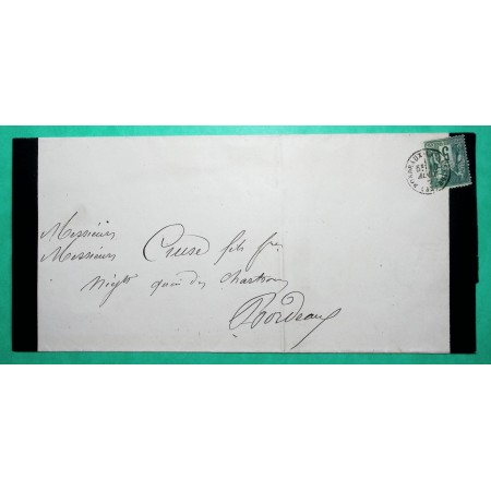 N°75 SAGE CAD TYPE 16 BORDEAUX LA BASTIDE GIRONDE AVIS DE DECES 1877