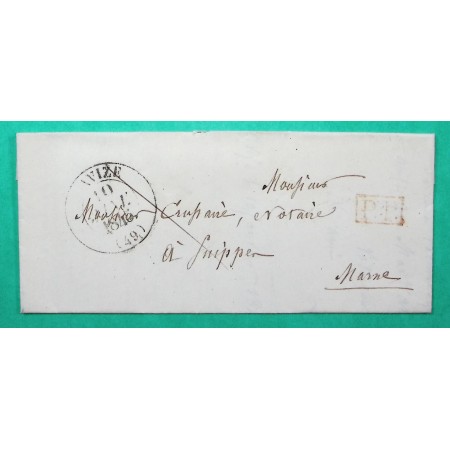 CAD TYPE 13 AVIZE MARNE PP PORT PAYE POUR SUIPPES 1845