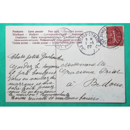 N°129 SEMEUSE CARTE POSTALE OLORON STE MARIE BASSES PYRENEES 01/01/1907