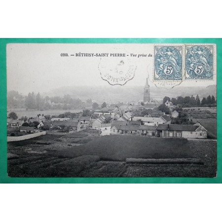 N°111 PAIRE BLANC CONVOYEUR LIGNE BETHISY ST PIERRE A CREPY EN VALOIS OISE CARTE POSTALE POUR PARIS LETTRE COVER FRANCE