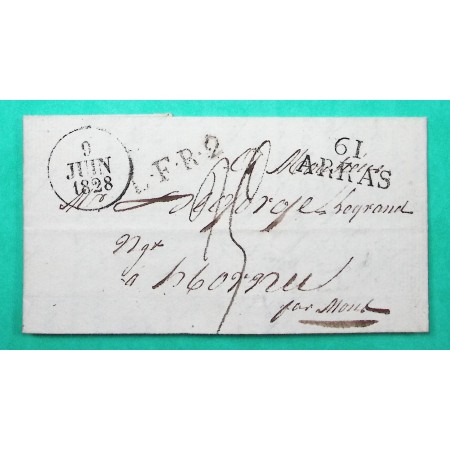 MARQUE 61 ARRAS PAS DE CALAIS POUR HORNU BELGIQUE LFR2 1828