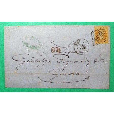 N°23 GC 2656 ALPES MARITIMES POUR GENES ITALIE 1864