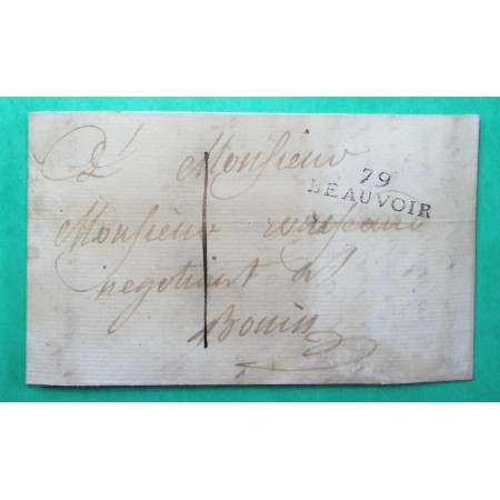 MARQUE 79 BEAUVOIR VENDEE DEPART ST GERVAIS CORREPSONDANCE LOCALE TAXE 1 POUR BOUIN 32x9 1807