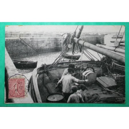 N°129 SEMEUSE CONVOYEUR LIGNE FROMENTINE A CHALLANS VENDEE CARTE POSTALE 1906