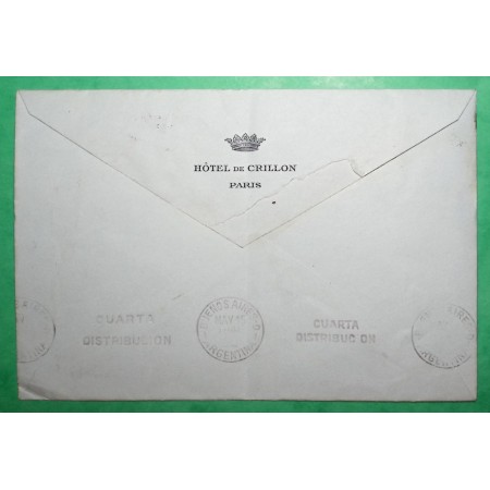 N°721 BANDE DE 4 MARIANNE DE GANDON LETTRE PAR AVION PARIS POUR BUENOS AIRES ARGENTINE ARGENTINA 1948 COVER FRANCE