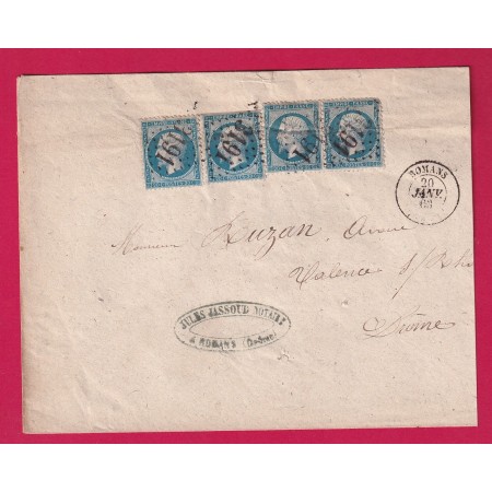 N°22 DEUX PAIRE GC 6191 ROMANS DROME 1863 POUR VALENCE