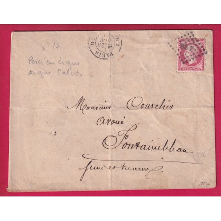 N°17 B PERCE EN LIGNE PARIS BS2 60 BS2 POUR FONTAINEBLEAU SIGNE CALVES