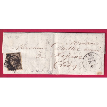 N°3 SUR CHAMOIS GRILLE CAD TYPE 14 ST CERE LOT POUR FIGEAC30 DECEMBRE 1849 INDICE 17