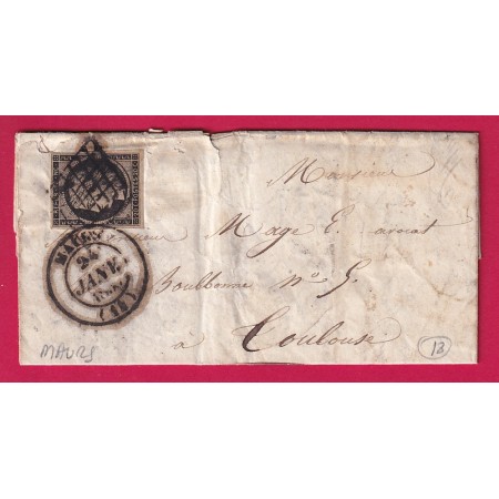 N°3 GRILLE MAURS CANTAL CAD TYPE 14 POUR TOULOUSE INDICE 18 24 JANVIER 1850