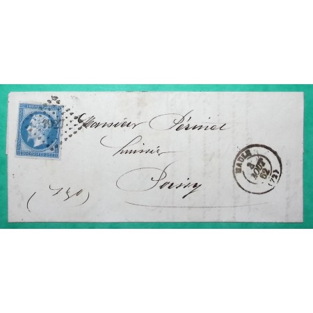N°14B PC 1927 MAULE SEINE ET OISE POUR POISSY 1862 LETTRE COVER FRANCE
