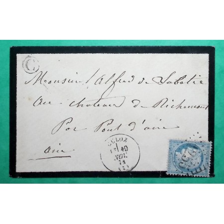N°60A GC 1255 CULOZ AIN POUR PONT D'AIN 1871 LETTRE COVER FRANCE