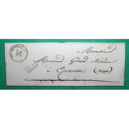 CAD TYPE 15 STE MENEHOULD MARNE PP PORT PAYE CORRESPONDANCE LOCALE TAXE 1 POUR EPENSE CURSIVE GIVRY EN ARGONNE VERSO