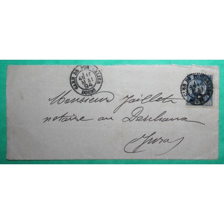 N°90 SAGE CAD TYPE 18 GARE DE PONTARLIER DOUBS POUR DESCHAUX JURA 1894 LETTRE COVER FRANCE