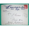 N°283 PAIX ENVELOPPE ENTETE HOTEL DE L'AIGLE D'OR THIERS PUY DE DOME POUR PARIS 1935 LETTRE COVER FRANCE