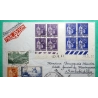 N°311 + 358 + 359 + 363 + 365 BLOC DE 4 COIN DATE PAIX RECOMMANDE PAR AVION POUR TANANARIVE MADAGASCAR 1937 COVER FRANCE