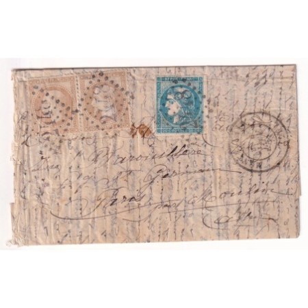 BOULE DE MOULINS N°31 PAIRE + 45 GC 2448 MONTELIMAR DROME POUR PARIS SANS CACHET ARRIVE