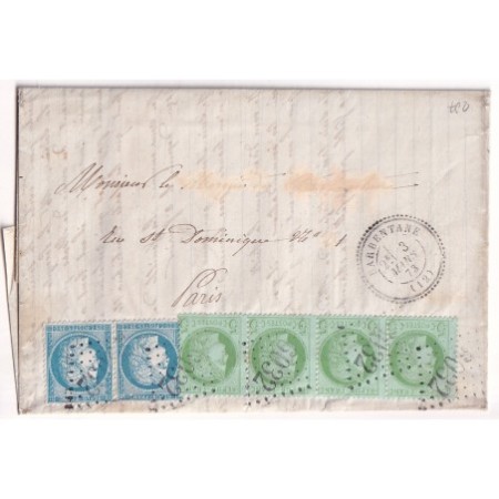 N°60 PAIRE + 53 BANDE DE 4 GC 6032 CAD TYPE 24 BARBENTANE BOUCHES DU RHONE POUR PARIS