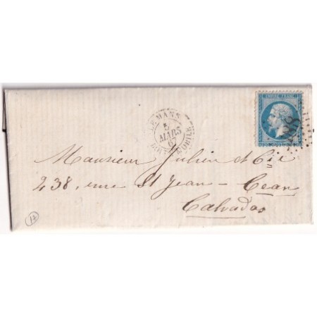 N°22 GC 2188 LE MANS BOITE MOBILE SARTHE POUR CAEN CALVADOS 1867