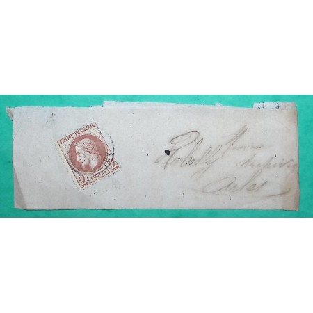 N°26B 2C LAURE SEUL BANDE DE JOURNAL CAD TYPE 17 ARLES BOUCHES DU RHONE POUR ARLES 1870 LETTRE COVER FRANCE