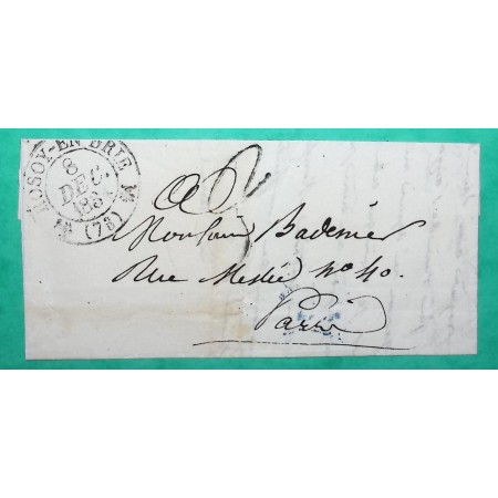 CAD TYPE 12 ROSOY ROZOY EN BRIE SEINE ET MARNE POUR PARIS 1834 LETTRE COVER FRANCE