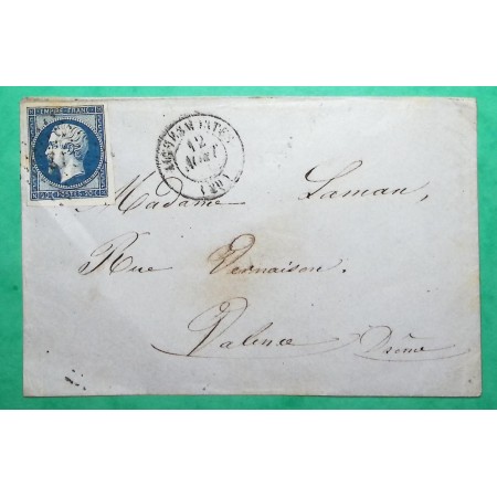 N°14 BDF PC 17 AIGUES MORTES GARD POUR VALENCE DROME 1855 LETTRE COVER FRANCE