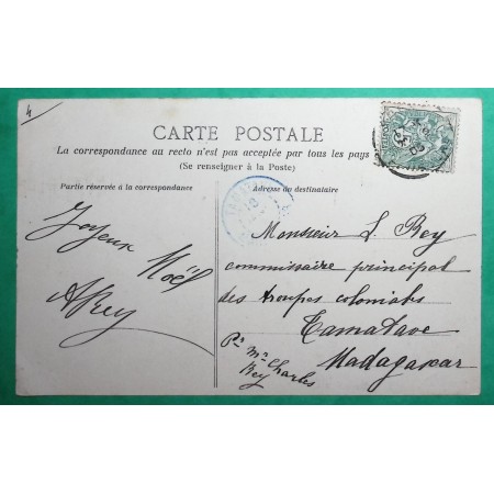 N°111 BLANC CARTE POSTALE POUR TAMATAVE MADAGASCAR 1905 LETTRE COVER FRANCE