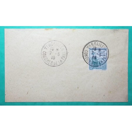 N°149 5C ORPHELINS DE GUERRE SEUL SUR LETTRE BANDE DE JOURNAL CAD CONGRES DE LA PAIX VERSAILLES 1919 LETTRE COVER FRANCE