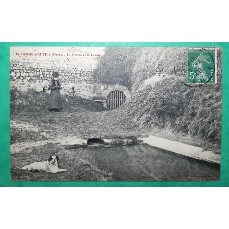 N°137 SEMEUSE CARTE POSTALE VERNON EURE BOITE RURALE S ST PIERRE D'AUTILS POUR ARGENTEUIL SEINE ET OISE 1909 FRANCE