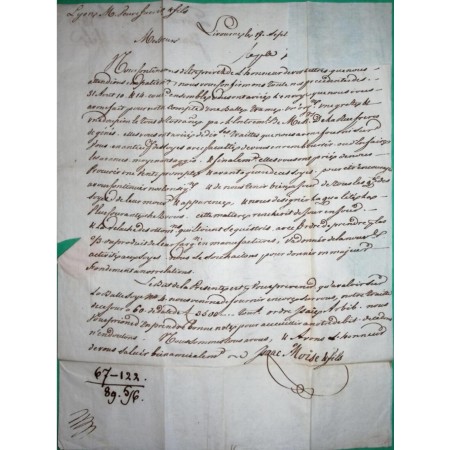 MARQUE 113 LIVOURNE DEPARTEMENT CONQUIS POUR LYON RHONE 1810 LETTRE COVER FRANCE