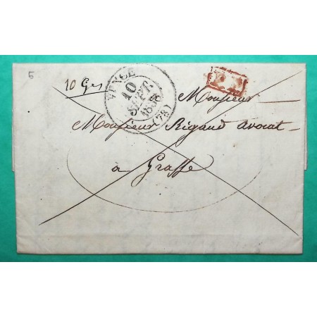 CAD TYPE 13 VENCE VAR PP PORT PAYE DEPART ST JEANNET POUR GRASSE ALPES MARITIMES 1838 LETTRE COVER FRANCE