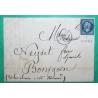 N°14 VARIETE POSTFS PC 1818 LYON RHONE POUR BOURGOIN JALLIEU ISERE 1860 LETTRE COVER FRANCE