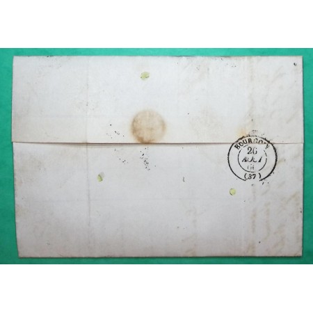 N°14 VARIETE POSTFS PC 1818 LYON RHONE POUR BOURGOIN JALLIEU ISERE 1860 LETTRE COVER FRANCE