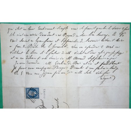 N°14 VARIETE POSTFS PC 1818 LYON RHONE POUR BOURGOIN JALLIEU ISERE 1860 LETTRE COVER FRANCE