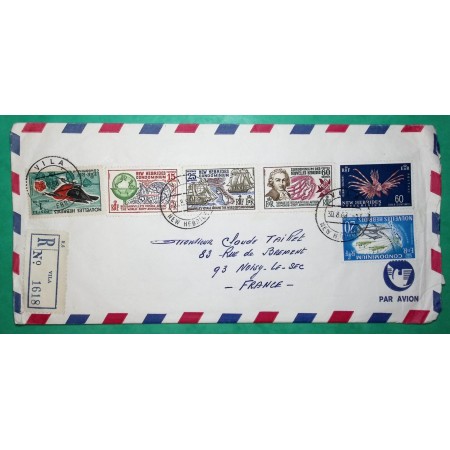 RECOMMANDE VILA NOUVELLES HEBRIDES NEW HEBRIDES POUR NOISY LE SEC 1968 LETTRE COVER