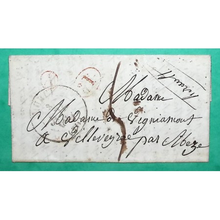 CAD TYPE 13 MURET HAUTE GARONNE DECIME + BOITE RURALE A ROUGE POUR MEZE HERAULT LETTRE COVER FRANCE