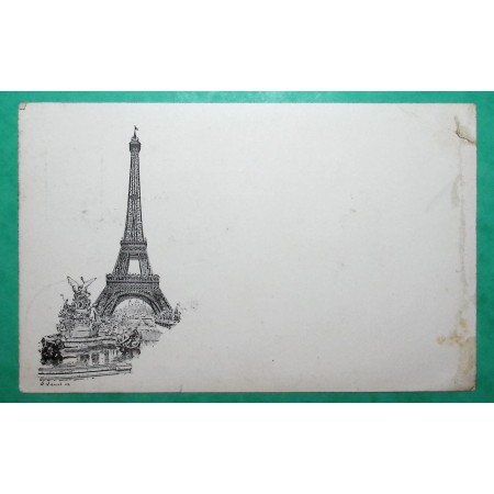 N°89 SAGE CARTE POSTALE 2ème ETAGE DE LA TOUR EIFFEL LIBONIS MILLESIME INVERSE 1889 LETTRE COVER FRANCE