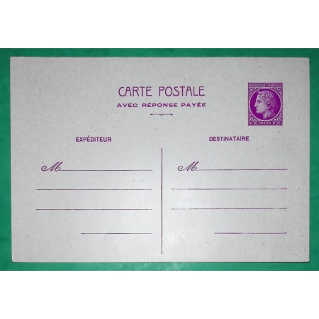 ENTIER CERES MAZELIN 1F50 LILAS AVEC REPONSE NEUF LETTRE COVER FRANCE