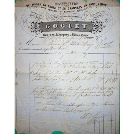 N°22 VARIETE PIQUAGE A CHEVAL GC 4317 VOIRON ISERE BELLE FACTURE POUR BOUGE CHAMBALUD 1867 LETTRE COVER FRANCE
