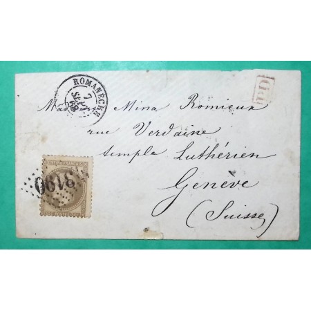 N°30 GC 3190 ROMANECHE SAONE ET LOIRE POUR GENEVE SUISSE 1868 LETTRE COVER FRANCE