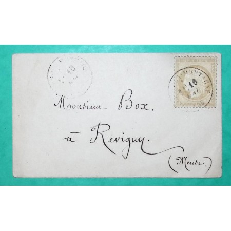 N°59 CAD TYPE 16 VILLERS LA MONTAGNE MEUSE NON COTE POUR REVIGNY 1873 LETTRE COVER FRANCE