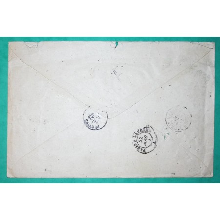 N°60 GC 5023 CONSTANTINE ALGERIE AFFRANCHISSEMENT INSUFFISANT TAXE MANUSCRITE 35 POUR PROVINS SEINE ET MARNE 1873 FRANCE